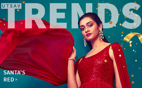 Holiday Season's Color Trend: Party wear Lehengas, Sarees, Salwar Suits, and more
in Red. Shop!